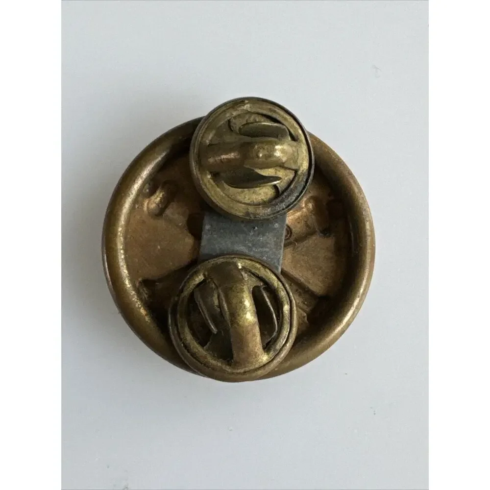 Vintage WWII Era USA Army Coast Artillery Brass Collar Disc Double Pinback EUC